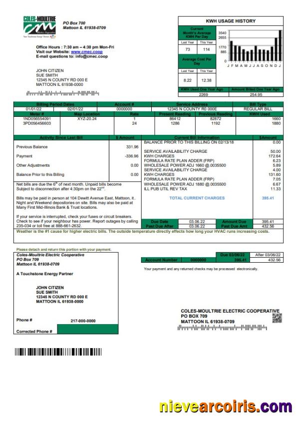 USA Coles – Moultrie utility bill